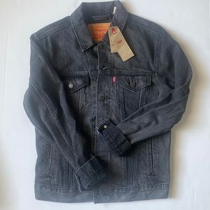 NWT Levi Black Denim Trucker Jacket